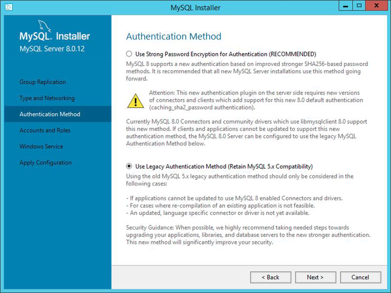 Mysql caching sha2. 2054 - The Server requested authentication method Unknown to the client.