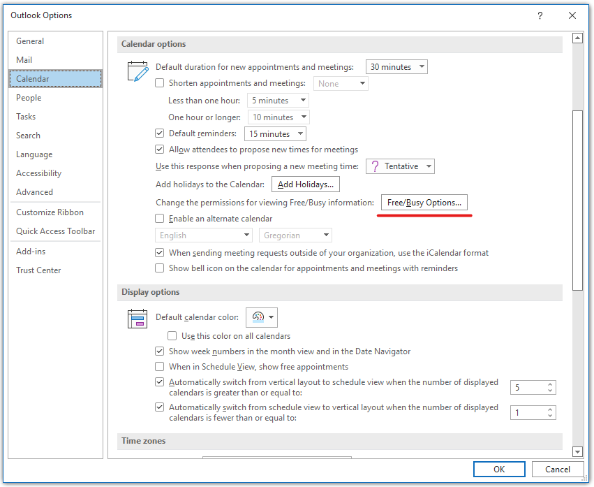 How To Set Up Free Busy In Microsoft Outlook IceWarp Help Center